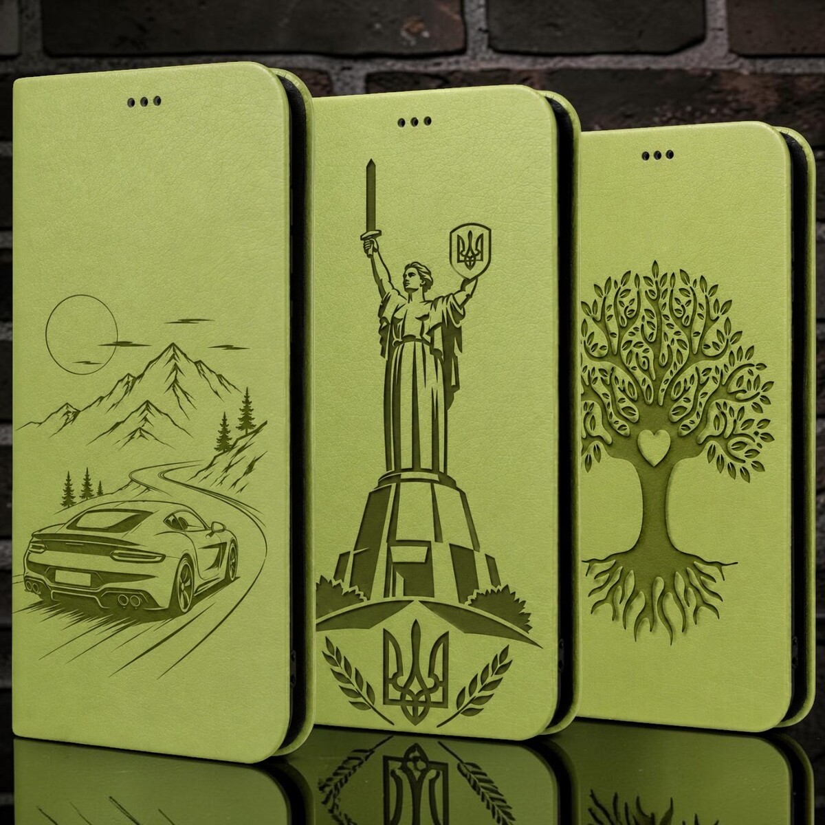 Чохол книжка Bob для ZTE Blade A76 Оливковий з гравіюванням