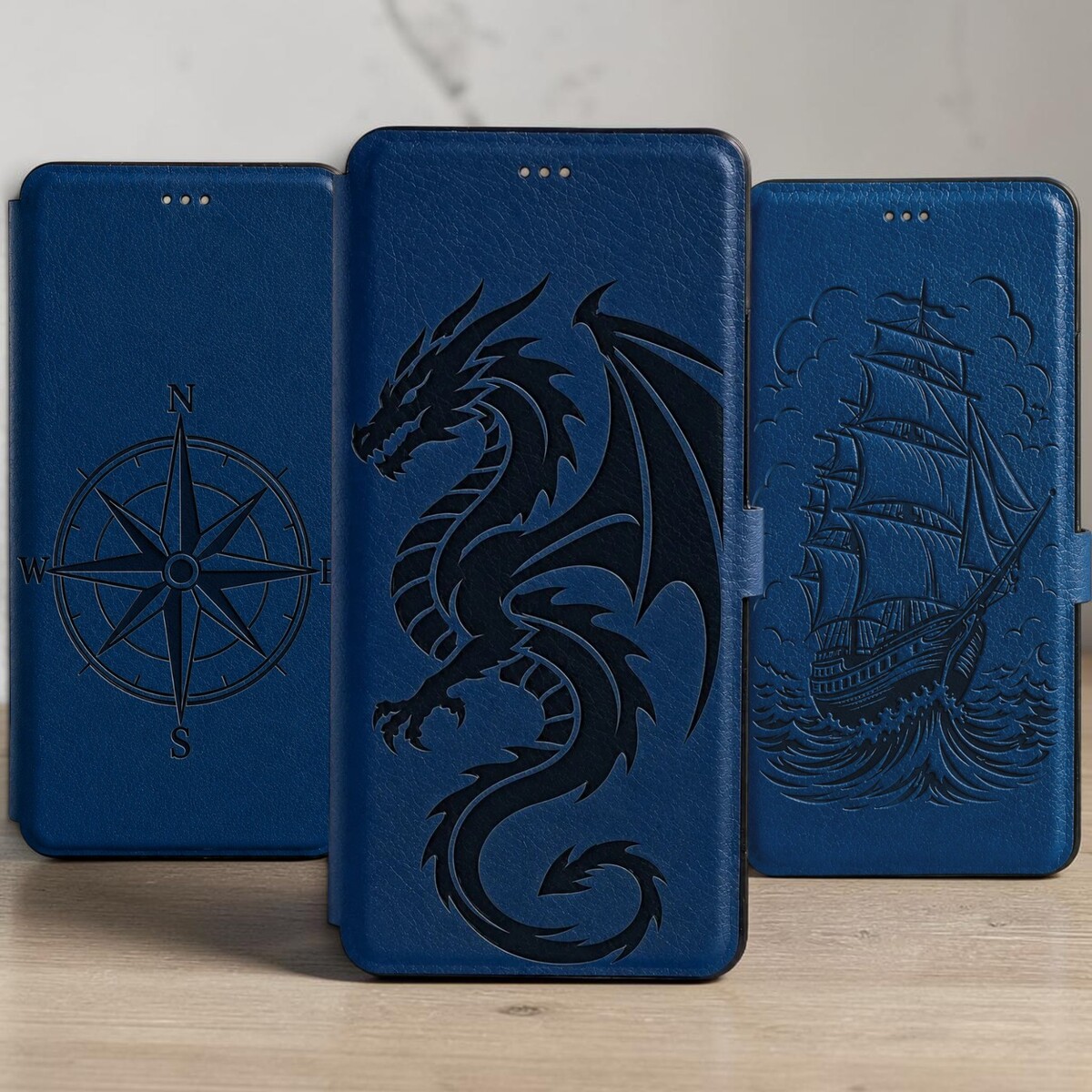 Чохол книжка TPU на Samsung Galaxy A08 (4G\5G) Синій з гравіюванням