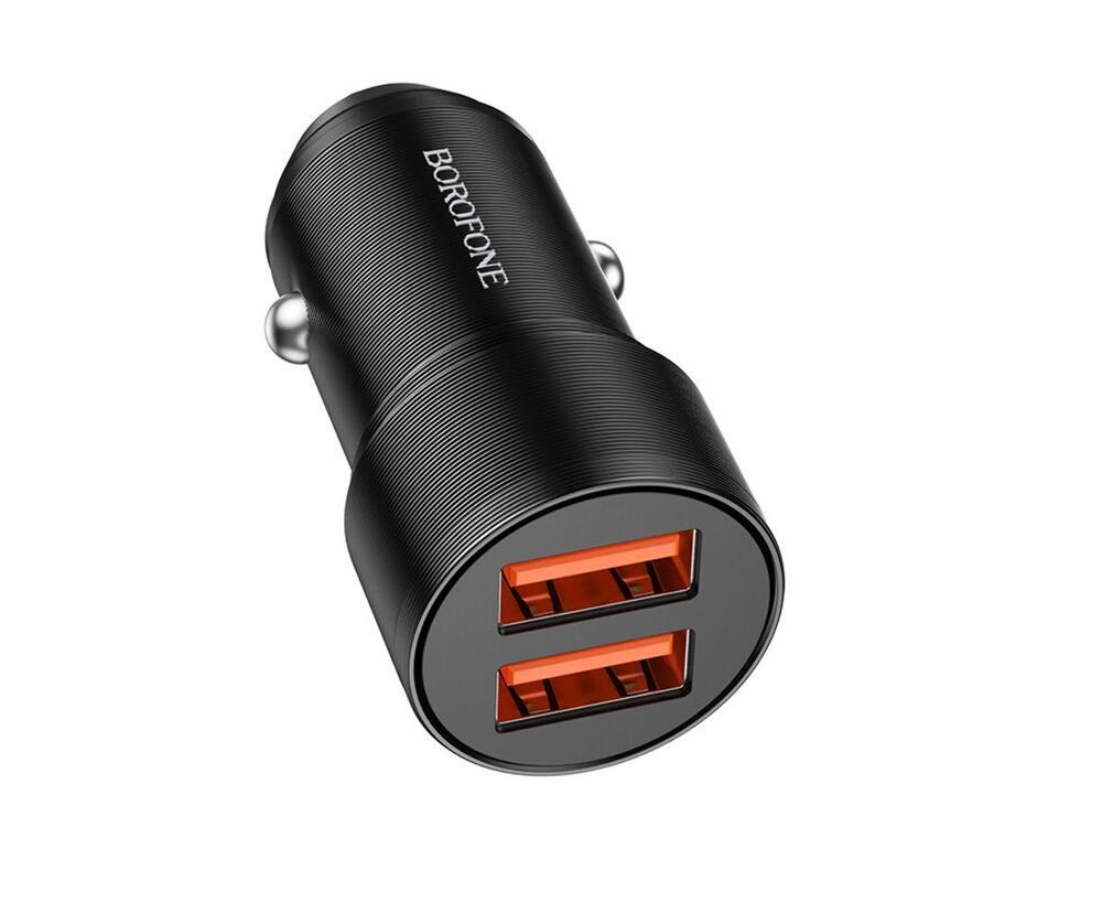 Автомобільний зарядний пристрій Borofone BZ19 2 USB чорний
